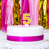 PartyDeco Verjaardag Kaars Nummer 5 - Goud